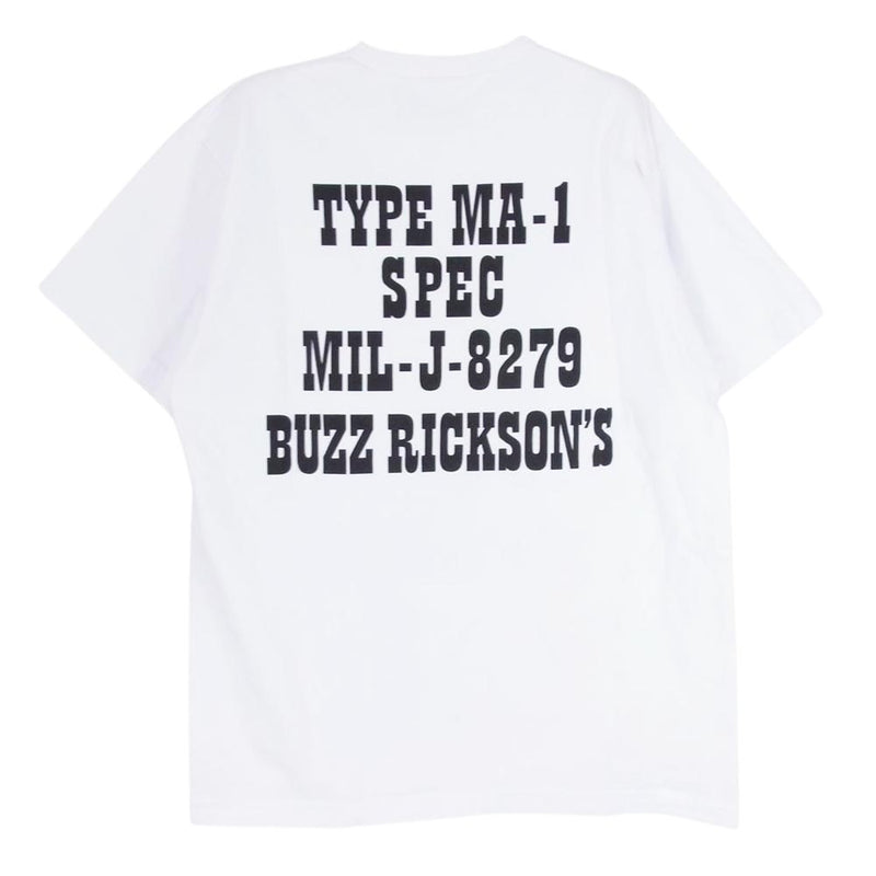 Buzz Rickson's バズリクソンズ BR79257 × PEANUTS ピーナッツ ロゴ プリント 半袖 Tシャツ  ホワイト系 L【新古品】【未使用】【中古】