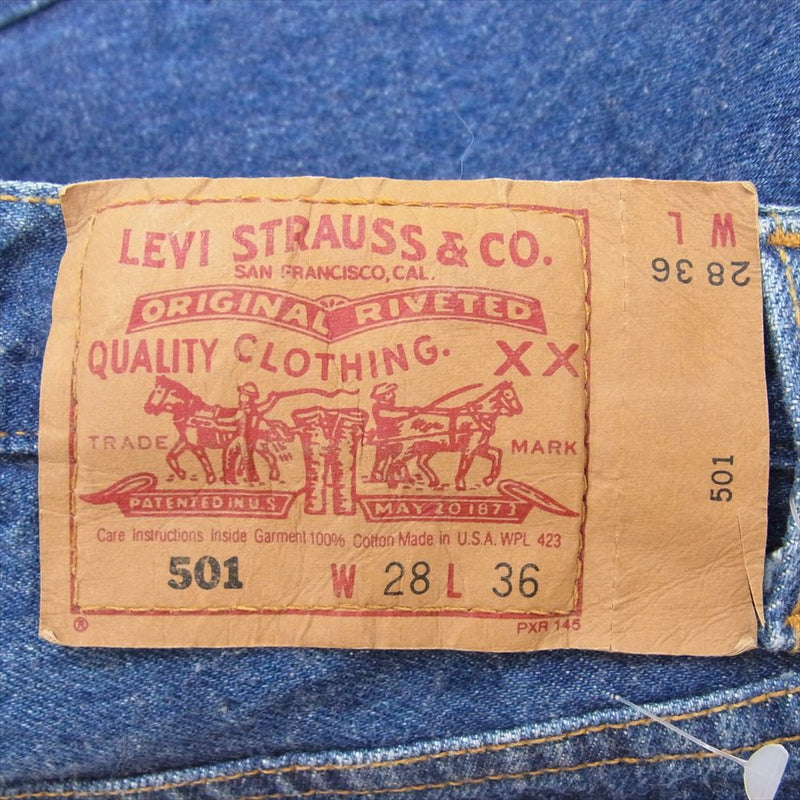 Levi's リーバイス 501-0000 501 米国製 USA製 デニム パンツ インディゴブルー系 28【極上美品】【中古】