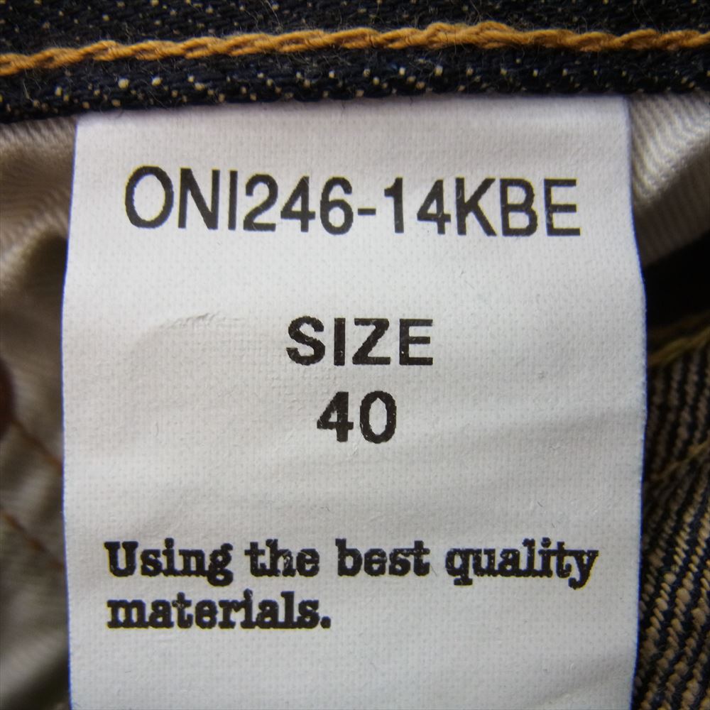 鬼デニム ONI246-14KBE 初代 鬼デニム復活 14oz Oni Denim Neat Straight オニ ストレート デニム パンツ インディゴブルー系 40【極上美品】【中古】