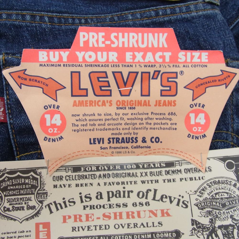 Levi's リーバイス 551-0006 米国製 USA製 551ZXX 裏ボタン555刻印 ボタンフライ デニム パンツ インディゴブルー系 30【極上美品】【中古】