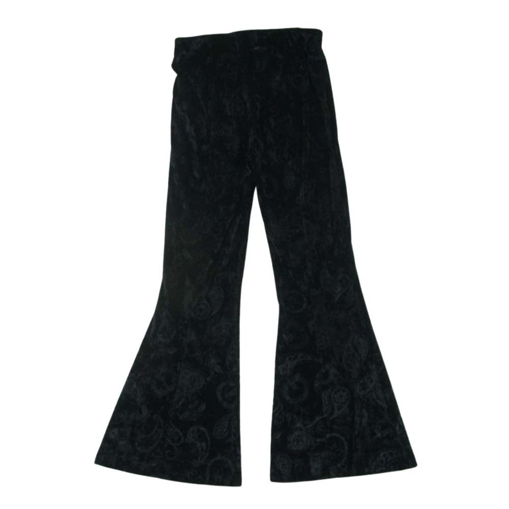 Adam et Rope' アダムエロペ GANNI ガニー Velvet Jersey Pants ベルベット ベロア フレア パンツ ブラック系 34【中古】