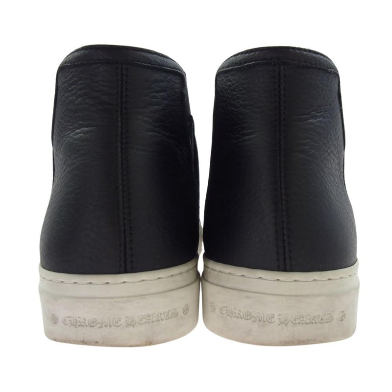 CHROME HEARTS クロムハーツ（原本無） SNEAKER MID TOP LTHR ダガー サイドゴア レザー スリッポン スニーカー ブラック系 37【中古】