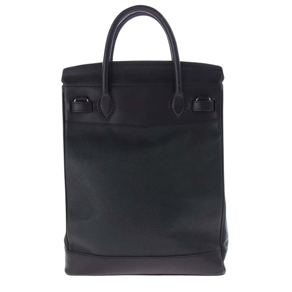 ファニー ベルト レザー トート ハンドバッグ ブラック系【中古】
