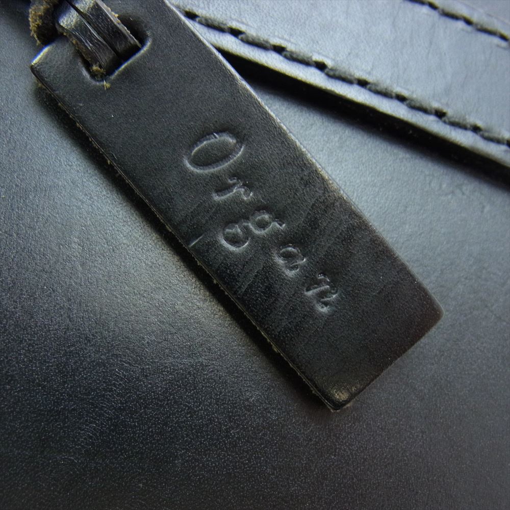 HERZ ヘルツ organ オルガン G-24 レザー 二本手 ファスナー ビジネスバッグ  ブラック系【中古】