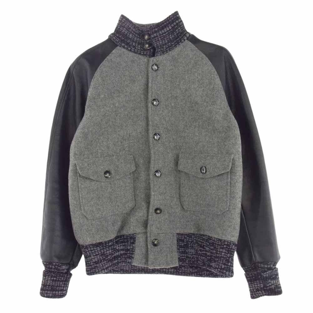 SKOOKUM スクーカム USA製 LETTERMAN レターマン スタジャン  ブラック系 グレー系 38【中古】