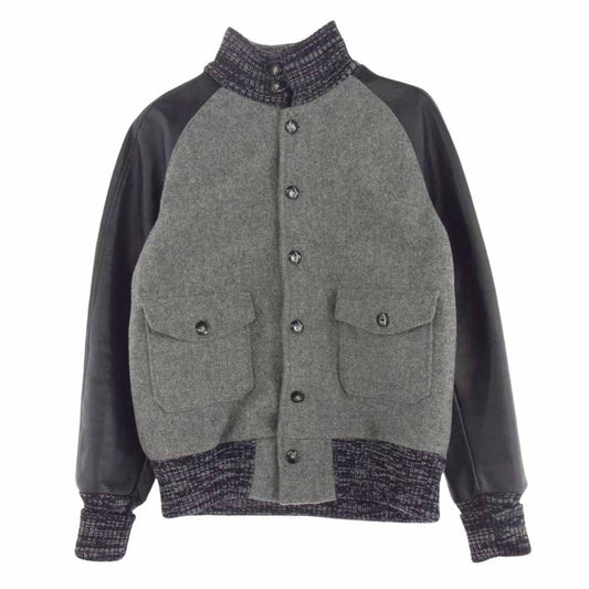 SKOOKUM スクーカム USA製 LETTERMAN レターマン スタジャン  ブラック系 グレー系 38【中古】