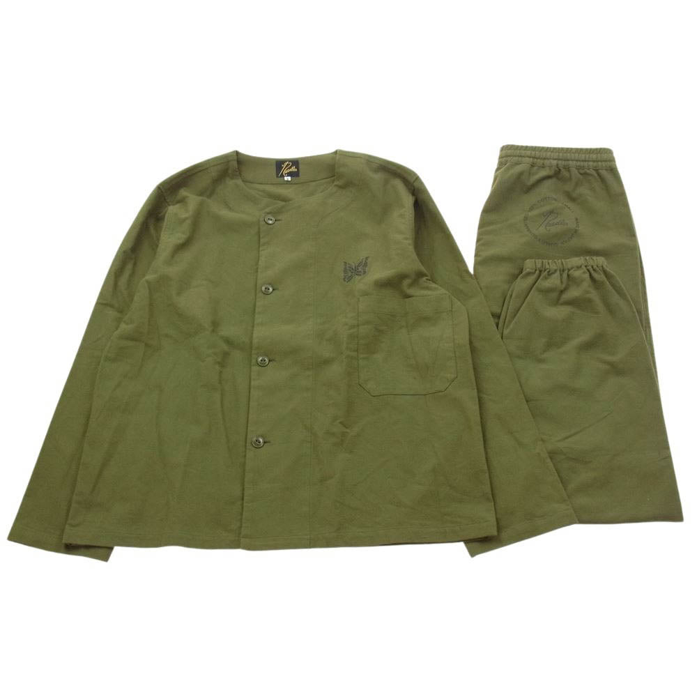 Needles ニードルス LQ209BG LQ209SH LQ209PT Pajama Set  パジャマ コットン セットアップ カーキ系 S【中古】