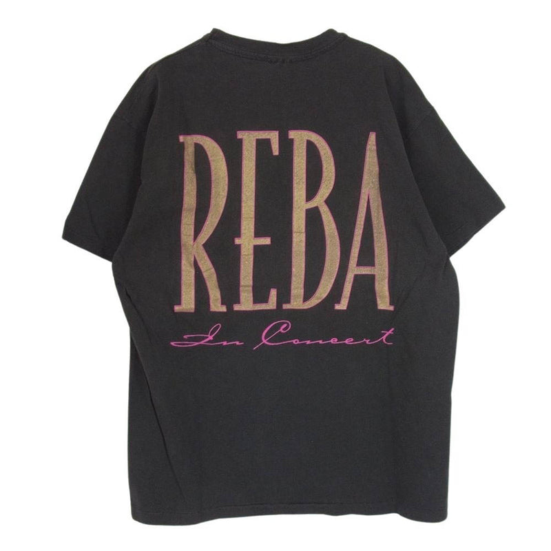 ヴィンテージ 90s USA製 ヴィンテージ Hanes ヘインズ REBA MCENTIRE リーバ マッキンタイア バンド 半袖 Tシャツ ブラック系 XL【中古】