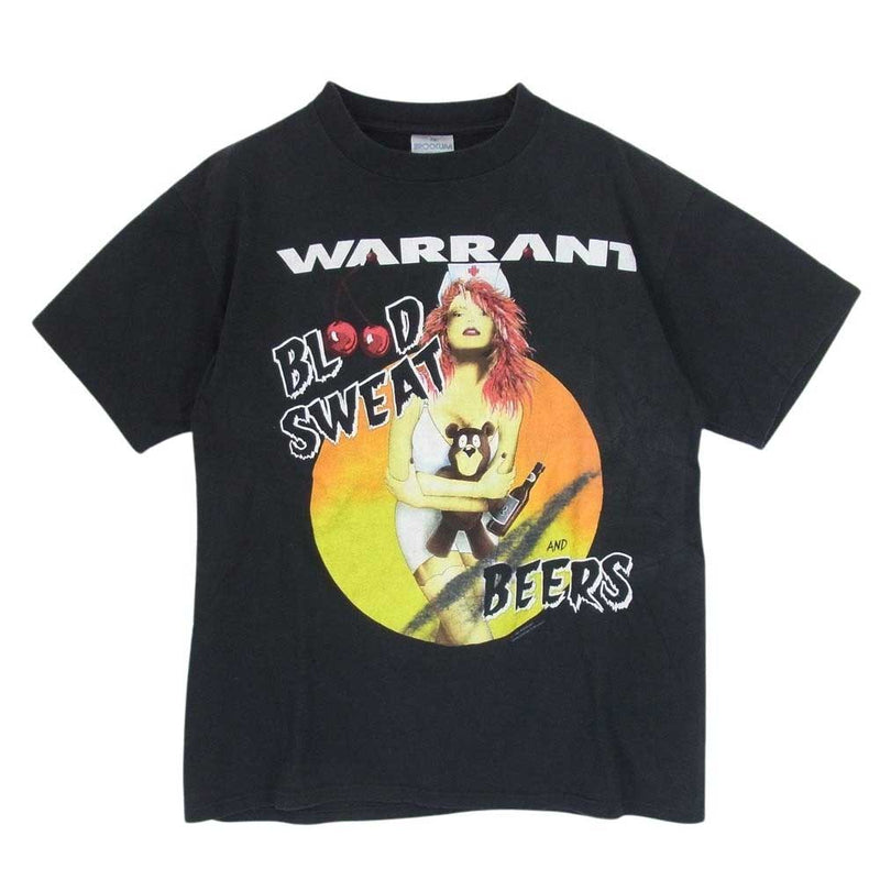 ヴィンテージ 90s USA製 ヴィンテージ Warrant ウォレント Blood Sweat & Beers ツアー 半袖 Tシャツ ブラック系 L【中古】