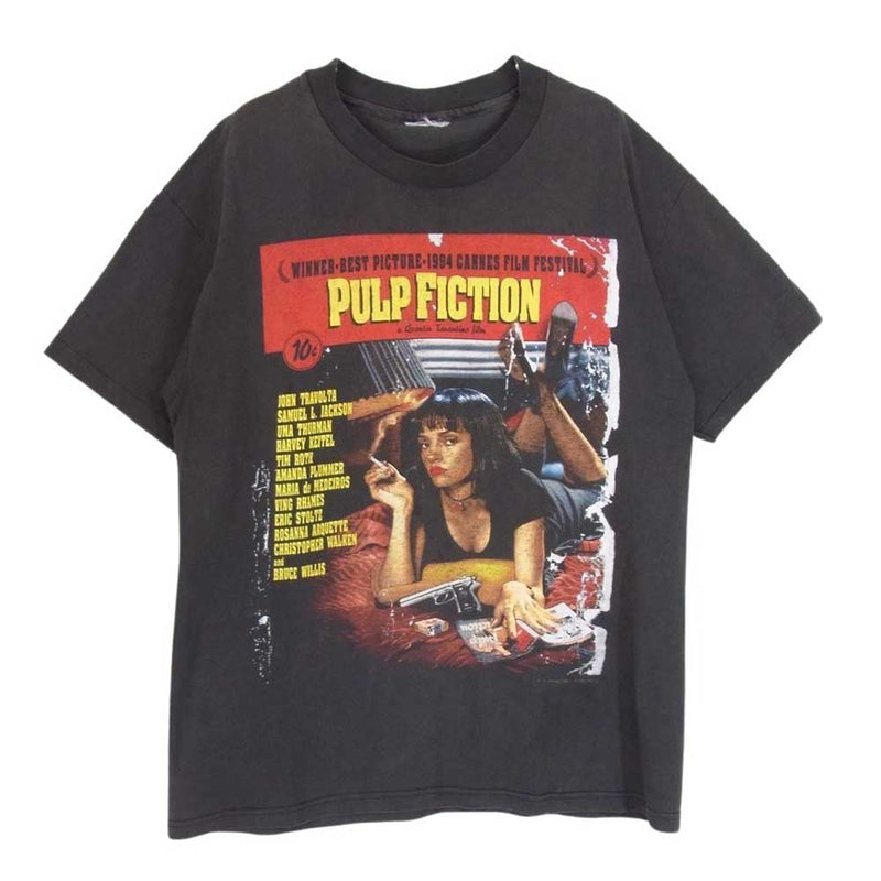 ヴィンテージ 90s ヴィンテージ PULP FICTION パルプフィクション  ムービー 半袖 Tシャツ ブラック系 サイズ表記無【中古】