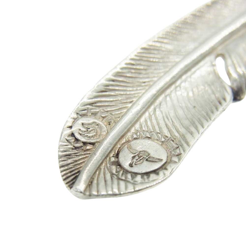 TADY&KING タディアンドキング 上金銀縄 ターコイズ特大 フェザー ペンダント トップ シルバー系【中古】