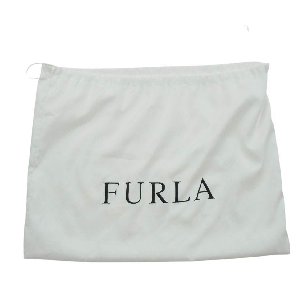 Furla フルラ リボン デザイン レザー ハンドバッグ  ホワイト系【中古】