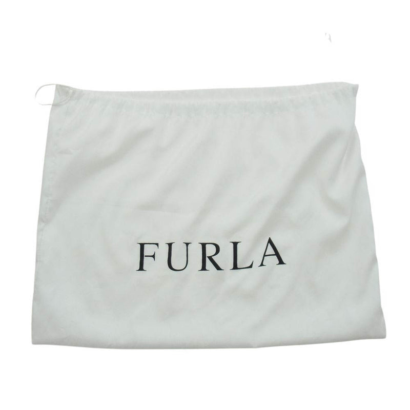 Furla フルラ リボン デザイン レザー ハンドバッグ  ホワイト系【中古】