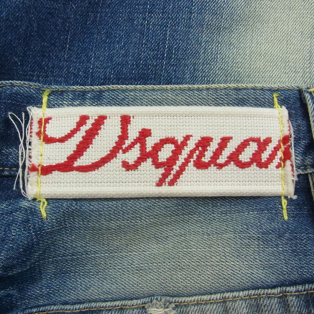 DSQUARED2 ディースクエアード ダメージ リペア 加工 ショート デニム パンツ インディゴブルー系 36【中古】