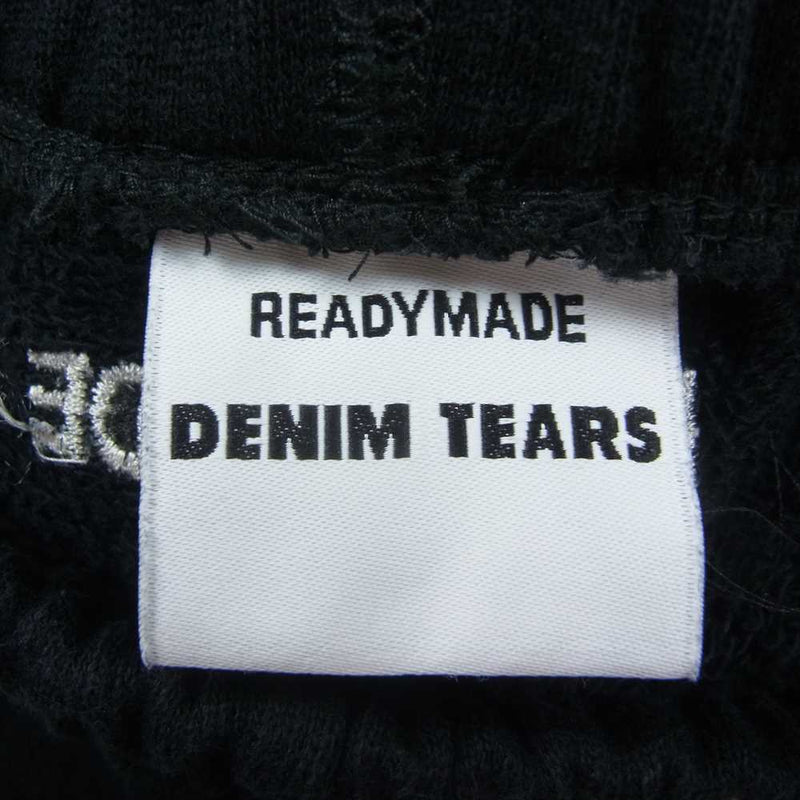 READY MADE レディメイド RE-DT-BK-00-00-17 × DENIM TEARS デニムティアーズ COTTON WREATH SWEAT SHORTS コットン リース スウェット ショート パンツ ブラック系 L【美品】【中古】