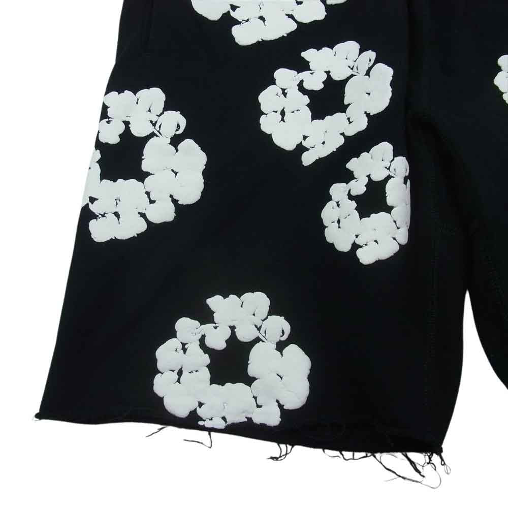 READY MADE レディメイド RE-DT-BK-00-00-17 × DENIM TEARS デニムティアーズ COTTON WREATH SWEAT SHORTS コットン リース スウェット ショート パンツ ブラック系 L【美品】【中古】