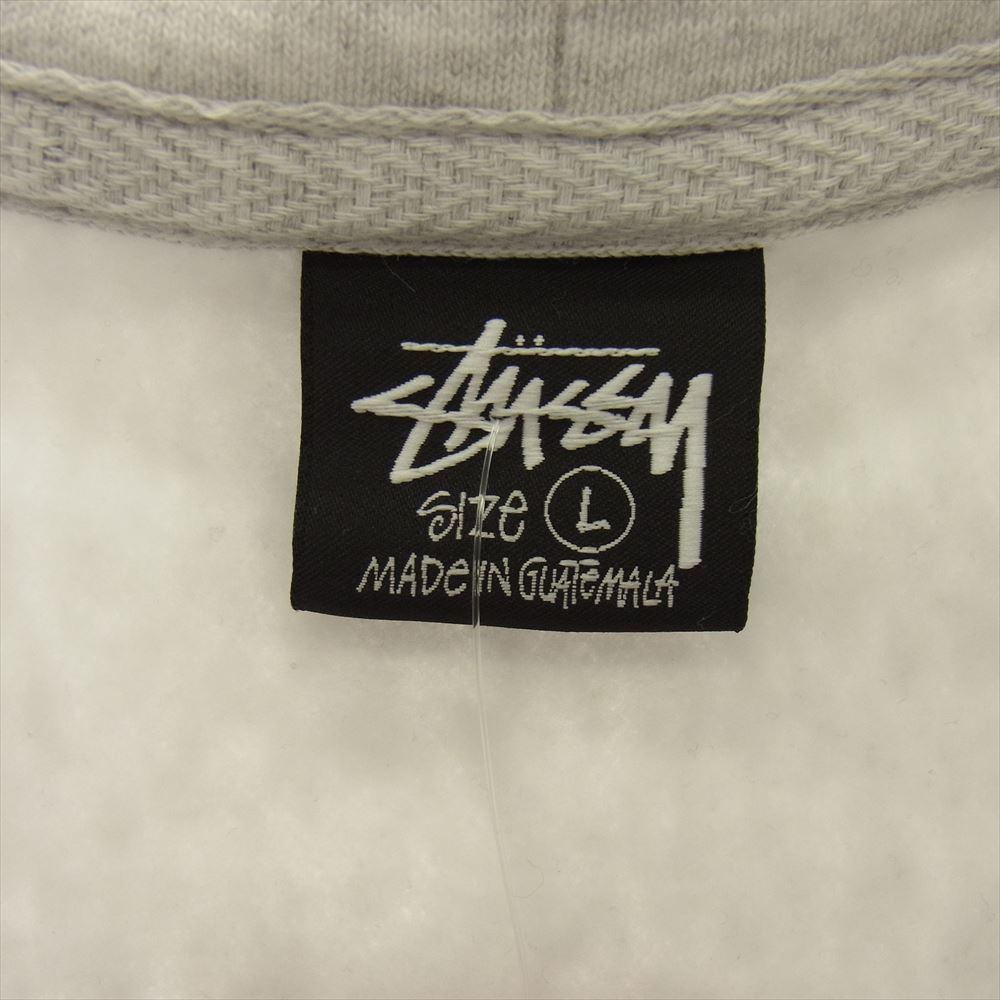 STUSSY ステューシー 1974935 Skate Tough Zip Hoodie ロゴ プリント ジップアップ フーディー パーカー ホワイト系 グレー系 L【極上美品】【中古】