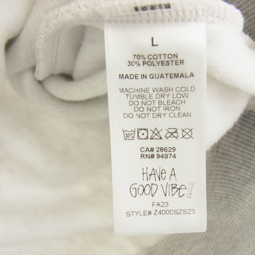 STUSSY ステューシー 1974935 Skate Tough Zip Hoodie ロゴ プリント ジップアップ フーディー パーカー ホワイト系 グレー系 L【極上美品】【中古】