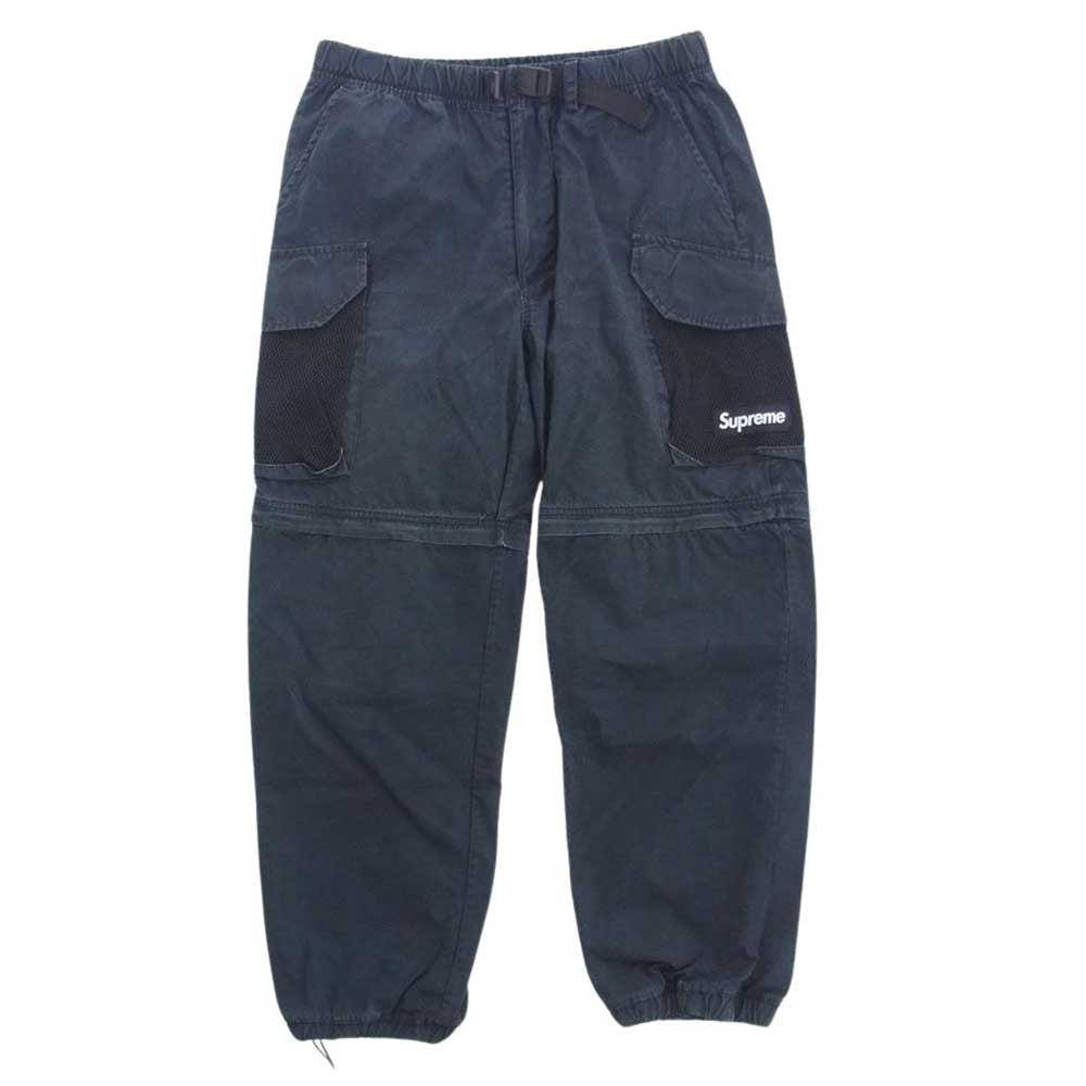 Supreme シュプリーム 21SS Mesh Pocket Belted Cargo Pant メッシュ ポケット ベルテッド カーゴ パンツ 2WAY ハーフ パンツ ブラック系 M【中古】