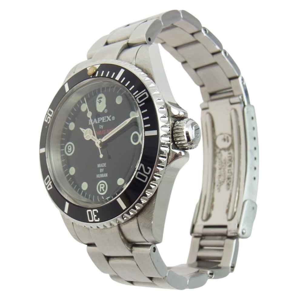 A BATHING APE アベイシングエイプ BAPEX ベイペックス サルマリーナ 腕時計 ウォッチ 自動巻き オートマティック アナログ シルバー系【中古】