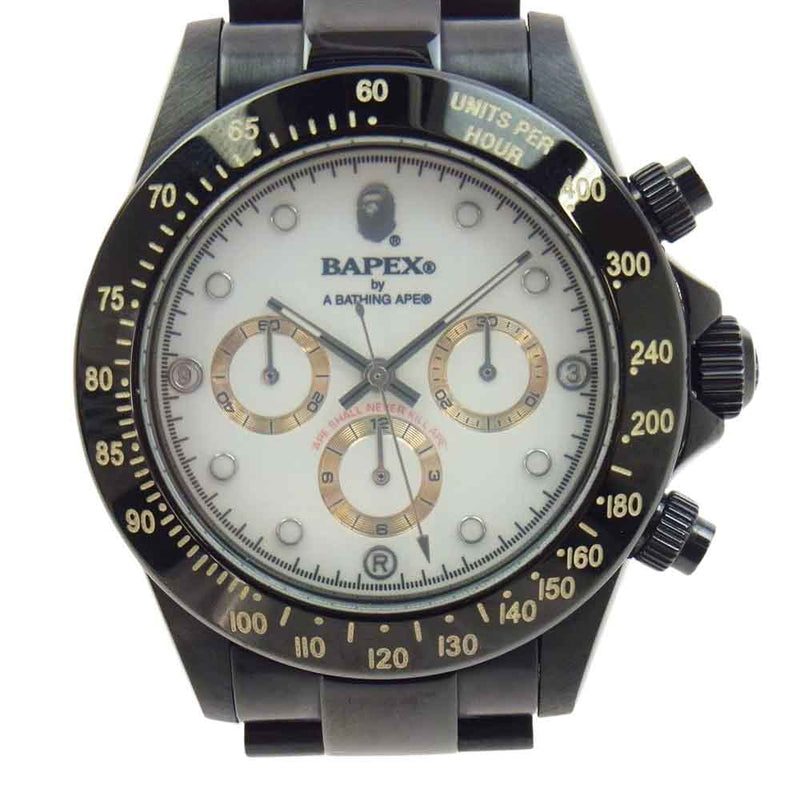 A BATHING APE アベイシングエイプ 1D30182052 TYPE3 BAPEX ベイペックス 腕時計 ウォッチ 自動巻き オートマティック アナログ ブラック系【中古】