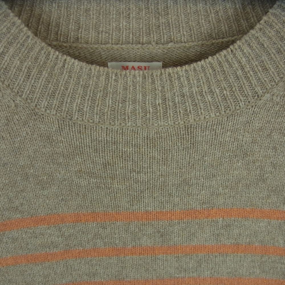 エムエーエスユー 19AW MUFW-KN0291 PABLO SWEATER パブロ セーター ボーダー ニット グレー系 オレンジ系 46【中古】