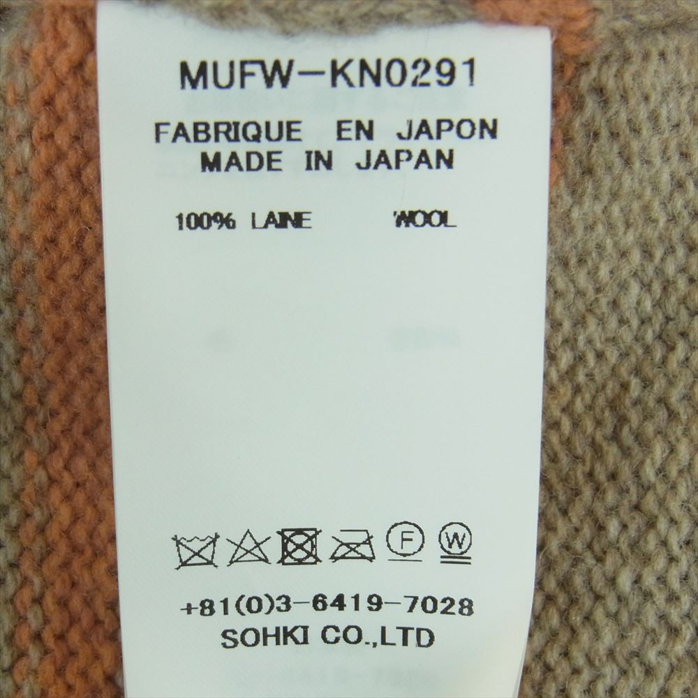 エムエーエスユー 19AW MUFW-KN0291 PABLO SWEATER パブロ セーター ボーダー ニット グレー系 オレンジ系 46【中古】