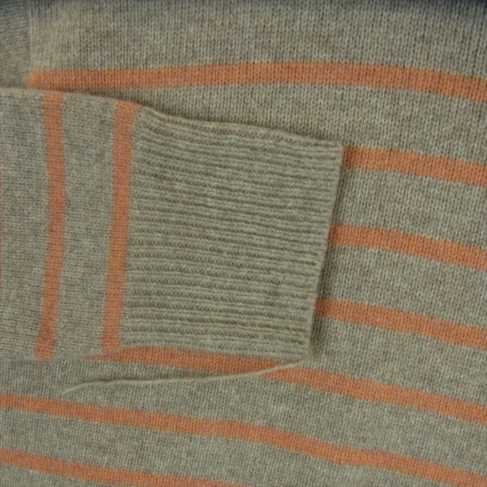エムエーエスユー 19AW MUFW-KN0291 PABLO SWEATER パブロ セーター ボーダー ニット グレー系 オレンジ系 46【中古】