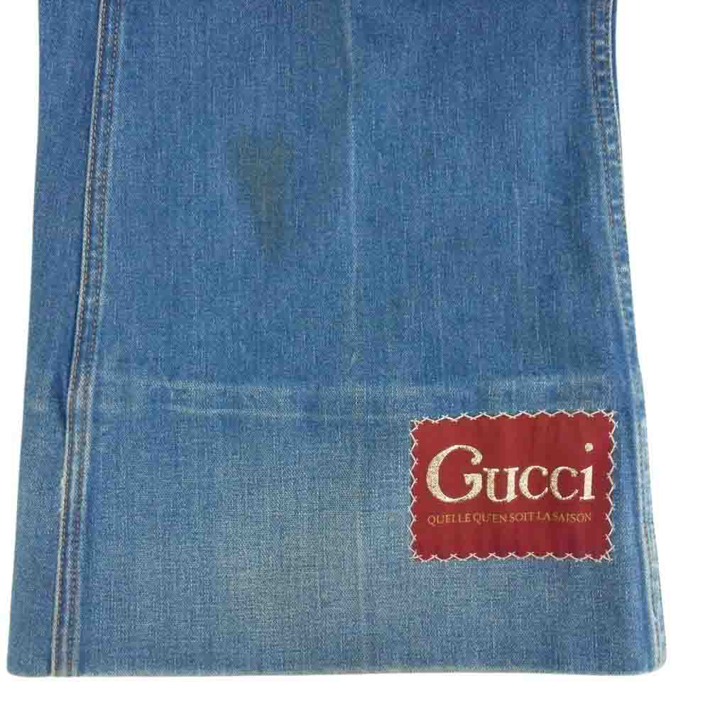GUCCI グッチ 624217 ラベル付き ウォッシュド デニム フレアパンツ インディゴブルー系 24【中古】