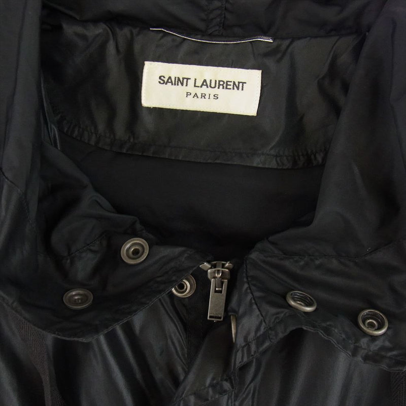 SAINT LAURENT サンローラン 504710 Y989L Lightweight Hooded Jacket In Black ライトウェイト フーデッド ナイロン ジャケット  ブラック系 46【中古】