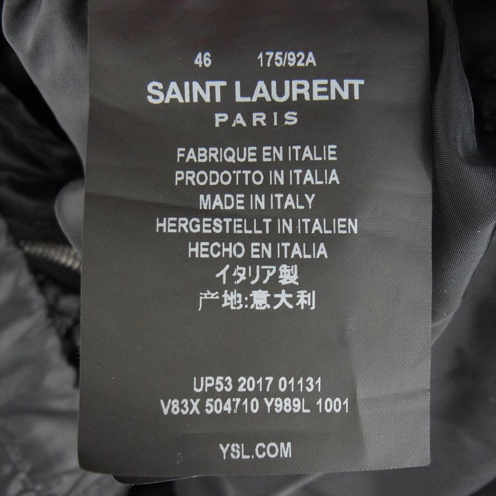 SAINT LAURENT サンローラン 504710 Y989L Lightweight Hooded Jacket In Black ライトウェイト フーデッド ナイロン ジャケット  ブラック系 46【中古】