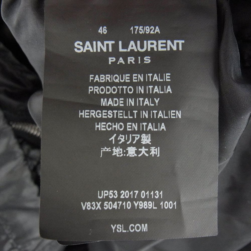 SAINT LAURENT サンローラン 504710 Y989L Lightweight Hooded Jacket In Black ライトウェイト フーデッド ナイロン ジャケット  ブラック系 46【中古】