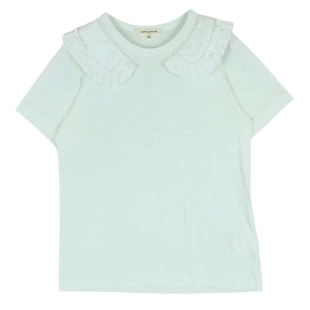 COMME des GARCONS コムデギャルソン 16SS 蒼い魔女期 GQ-T040 丸襟 フリル 半袖 Tシャツ オフホワイト系 S【中古】