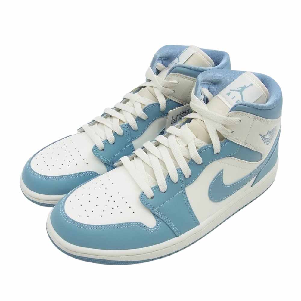 NIKE ナイキ BQ6472-141 WMNS ウィメンズ Air Jordan 1 エアジョーダン Mid ミッド University Blue ユニバーシティブルー スニーカー ホワイト系 ライトブルー系 29cm【新古品】【未使用】【中古】