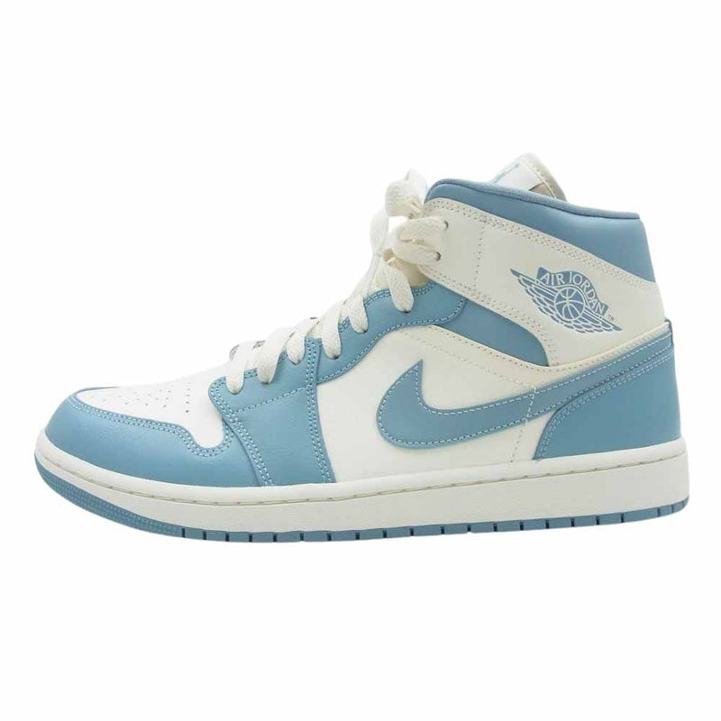 NIKE ナイキ BQ6472-141 WMNS ウィメンズ Air Jordan 1 エアジョーダン Mid ミッド University Blue ユニバーシティブルー スニーカー ホワイト系 ライトブルー系 29cm【新古品】【未使用】【中古】