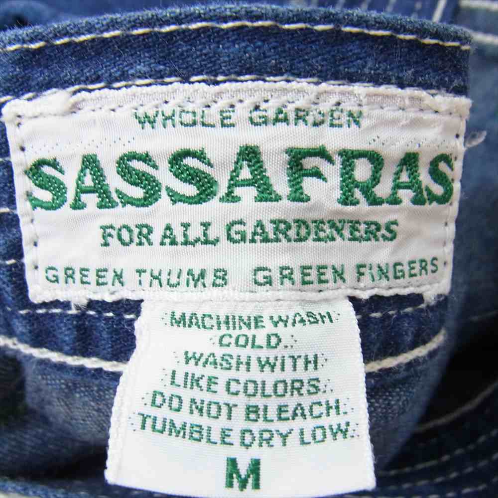 SASAFRAS ササフラス WHOLE HOLE PANTS 1/2 DENIM フォール ホール ショーツ ショート デニム パンツ インディゴブルー系 M【中古】