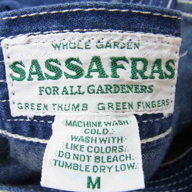 SASAFRAS ササフラス WHOLE HOLE PANTS 1/2 DENIM フォール ホール ショーツ ショート デニム パンツ インディゴブルー系 M【中古】