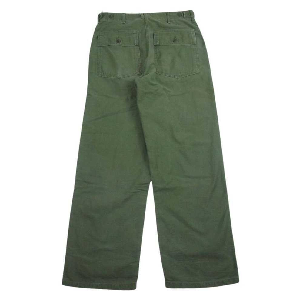 アメリカ軍 8405-082-6610 60s trousers Baker pants コットン サテン トラウザーズ ベイカー ミリタリー パンツ カーキ系 30×31【中古】