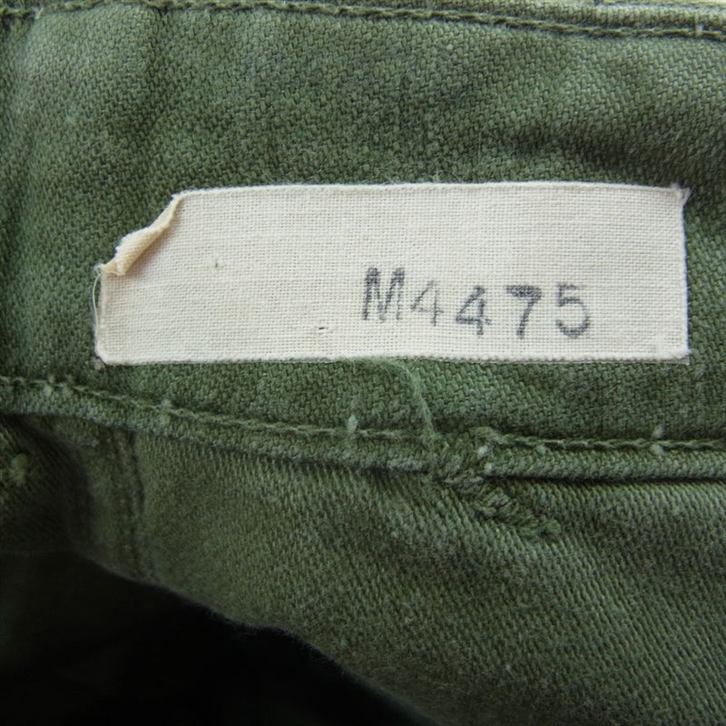 アメリカ軍 8405-082-6610 60s trousers Baker pants コットン サテン トラウザーズ ベイカー ミリタリー パンツ カーキ系 30×31【中古】