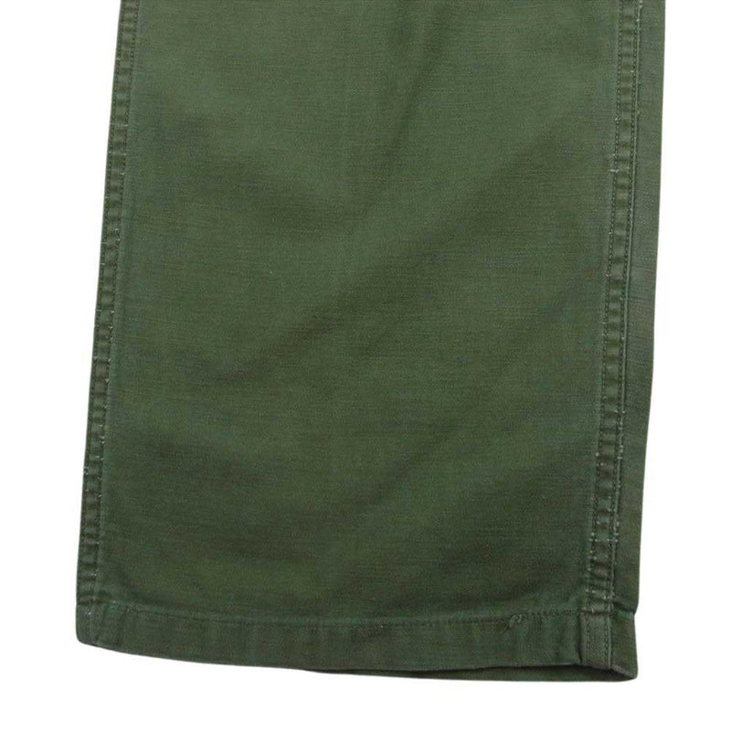 アメリカ軍 8405-082-6610 60s trousers Baker pants コットン サテン トラウザーズ ベイカー ミリタリー パンツ カーキ系 30×31【中古】