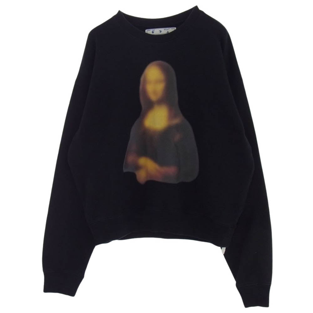 OFF-WHITE オフホワイト 20AW OMBA035F20FLE004 BLURRED MONALISA SWEATSHIRT モナリザ グラフィック クルーネック スウェット プリント クロスドアロー ブラック系 M【中古】