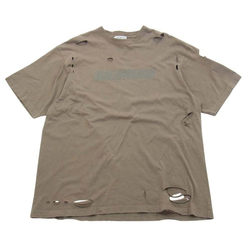 BALENCIAGA バレンシアガ 22SS 651795 Boxy T-shirt ボクシー 半袖 Tシャツ カットソー ブラウン系 S【中古】