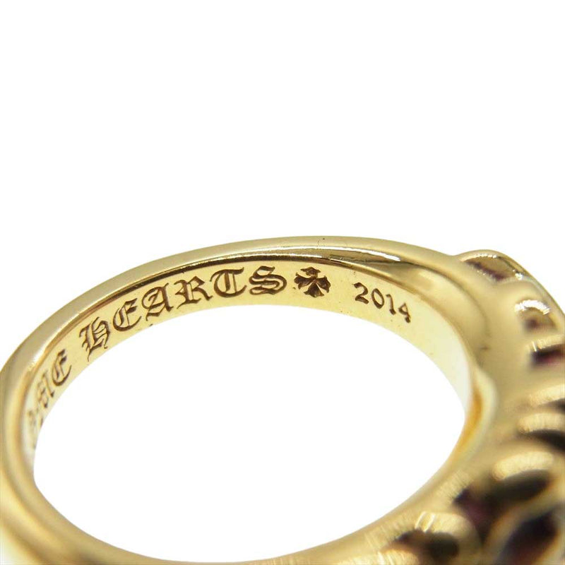 CHROME HEARTS クロムハーツ（原本有） 22K BABYCLSC P D ベイビークラシック フローラルクロス リング パヴェダイヤ 5号【中古】