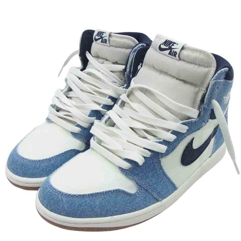 NIKE ナイキ FQ2947-100 Air Jordan 1 Retro High OG Denim エアジョーダン1 レトロ ハイ OG デニム ハイカット スニーカー インディゴブルー系 ホワイト系 27cm【新古品】【未使用】【中古】