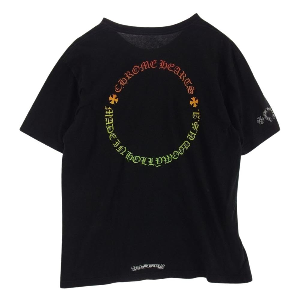 CHROME HEARTS クロムハーツ（原本無） 国内正規品 CH T-SHRT 1 グラデーション サークル ロゴ プリント Tシャツ 半袖 ブラック系 XL【中古】