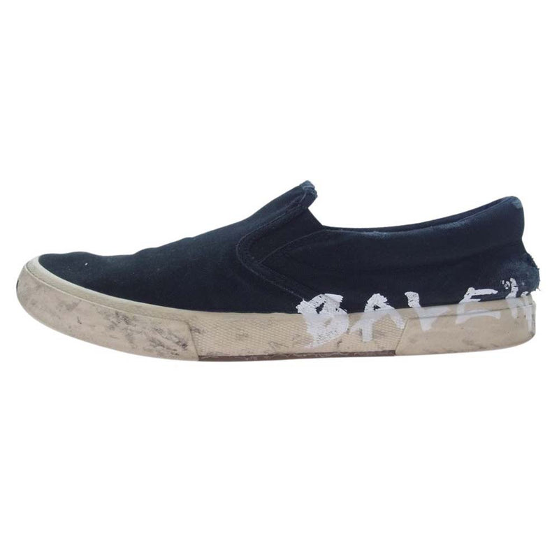 BALENCIAGA バレンシアガ 23AW  PARIS SLIP ON GRAFFITI パリ グラフィティー スリッポン スニーカー ブラック系 29.0cm【中古】