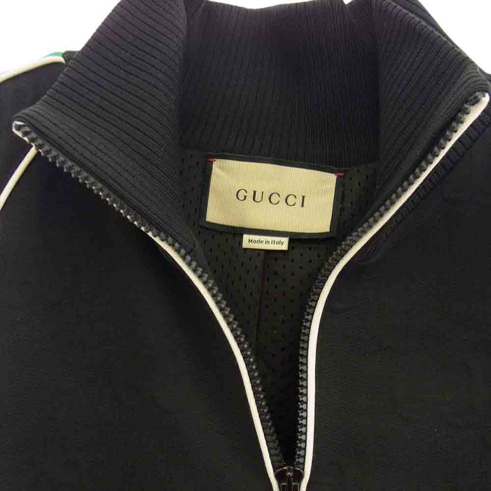 GUCCI グッチ 662270 XJDE9 GG ジャージー ジャカード ジップアップ サイドライン トラック ジャケット ブルゾン ブラック系 XXL【中古】