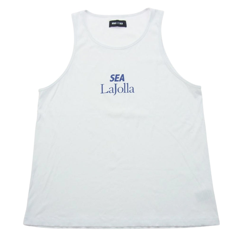 WIND AND SEA ウィンダンシー LA JOLLA TANK TOP ロゴプリント タンクトップ ホワイト系 L【中古】