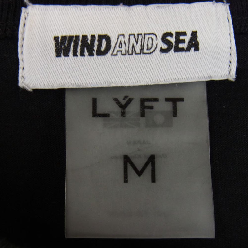 WIND AND SEA ウィンダンシー  × LYFT リフト STANDARD T-SHIRT ロゴ プリント Tシャツ ブラック系 M【中古】