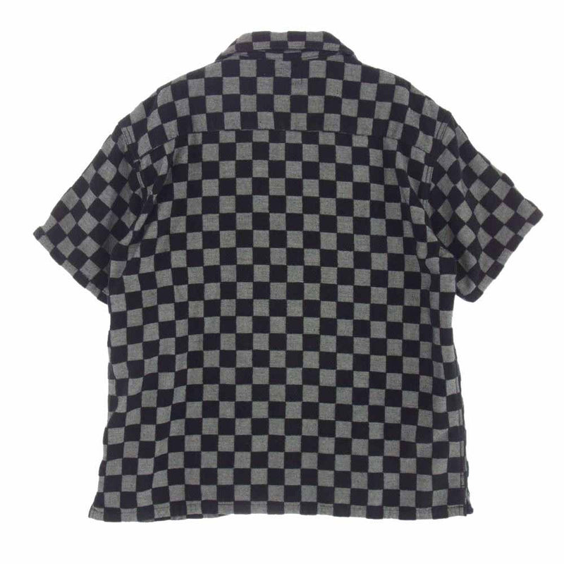 CALEE キャリー 20SS Jacquard pile SS checker pattern ジャカードパイル チェックパターン 半袖 シャツ ブラック系 グレー系 M【中古】